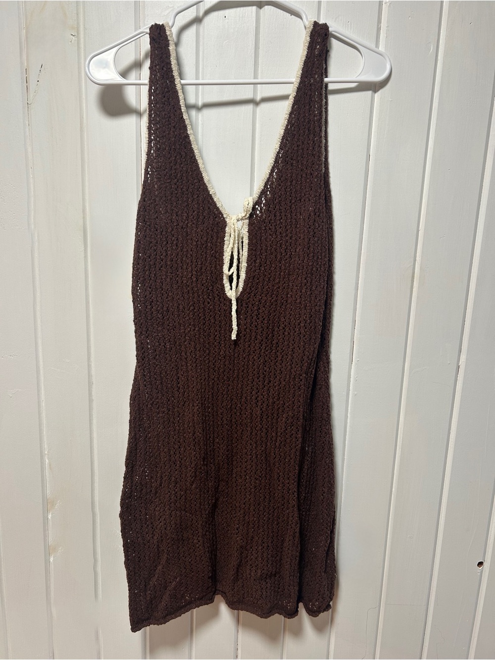 Abercrombie & Fitch Brown Knit Tie-Front Swim Coverup - Picture 2 of 3